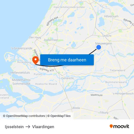 Ijsselstein to Vlaardingen map