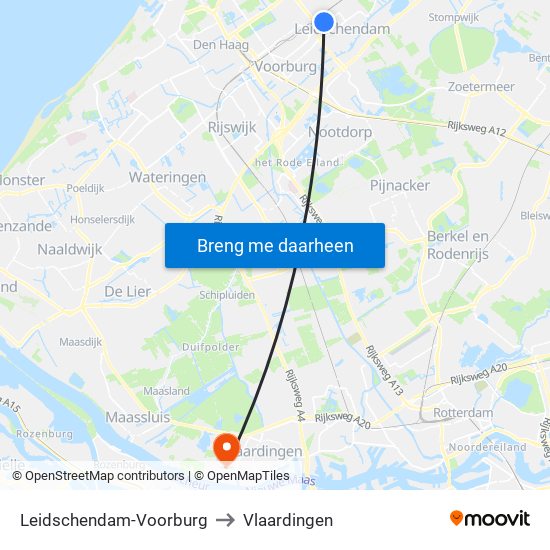 Leidschendam-Voorburg to Vlaardingen map