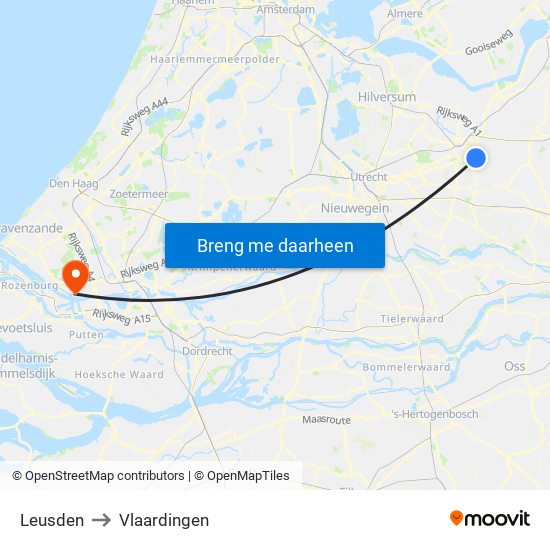 Leusden to Vlaardingen map