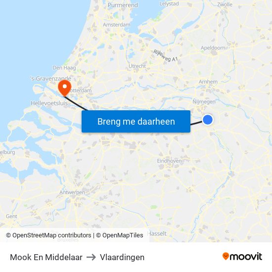 Mook En Middelaar to Vlaardingen map