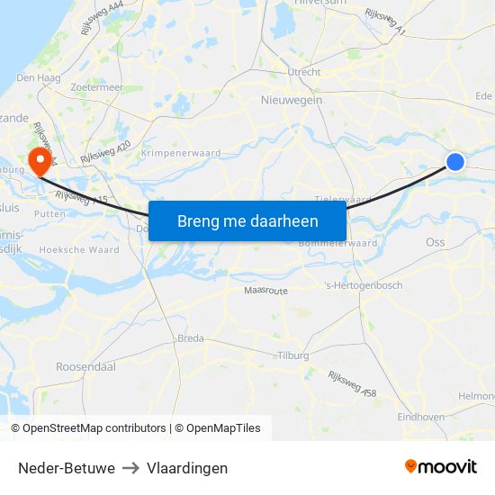 Neder-Betuwe to Vlaardingen map