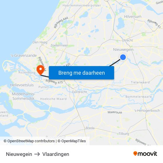 Nieuwegein to Vlaardingen map