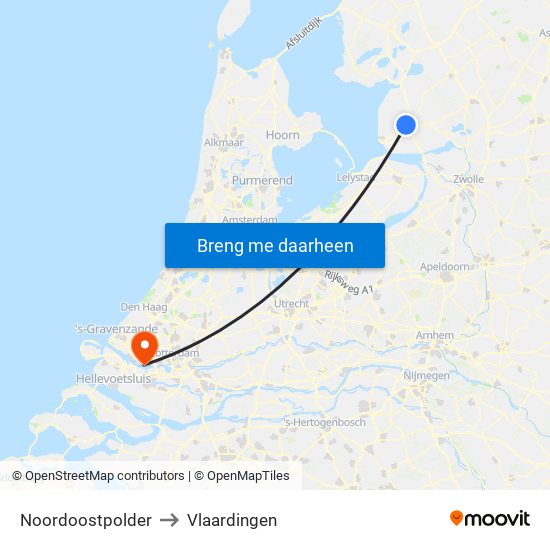 Noordoostpolder to Vlaardingen map