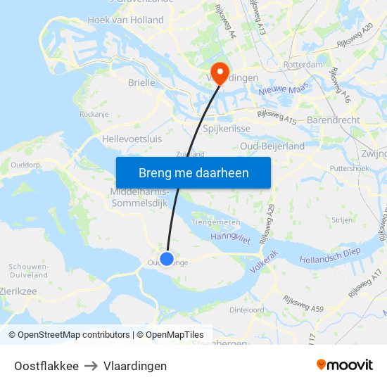 Oostflakkee to Vlaardingen map