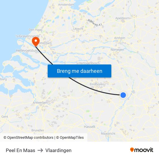 Peel En Maas to Vlaardingen map