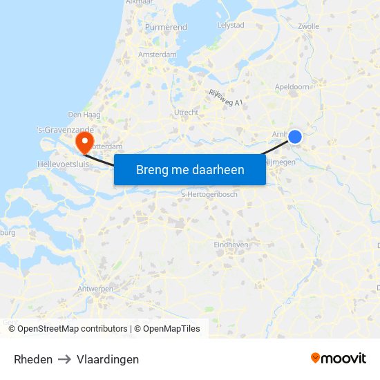 Rheden to Vlaardingen map