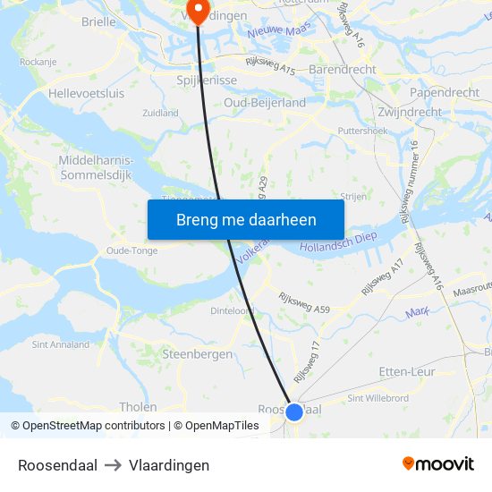 Roosendaal to Vlaardingen map