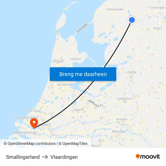 Smallingerland to Vlaardingen map