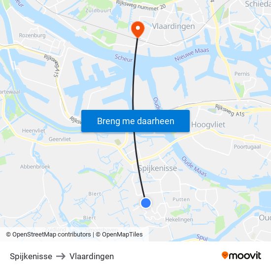 Spijkenisse to Vlaardingen map