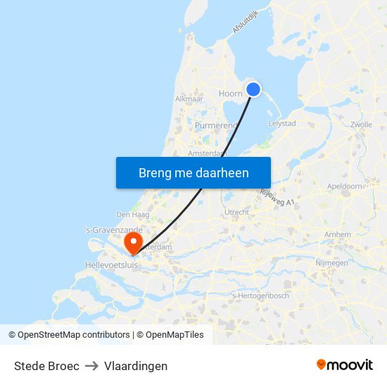 Stede Broec to Vlaardingen map