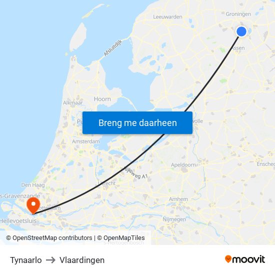 Tynaarlo to Vlaardingen map