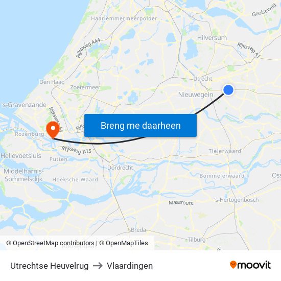 Utrechtse Heuvelrug to Vlaardingen map