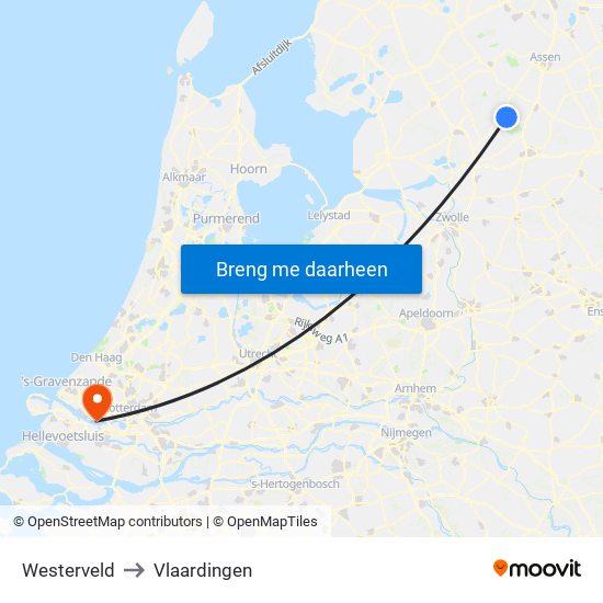 Westerveld to Vlaardingen map