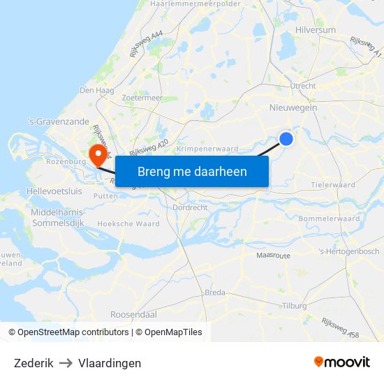 Zederik to Vlaardingen map