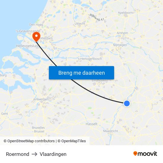 Roermond to Vlaardingen map