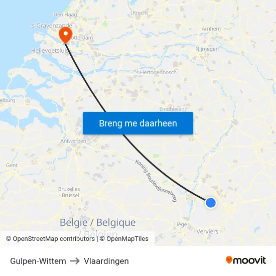 Gulpen-Wittem to Vlaardingen map