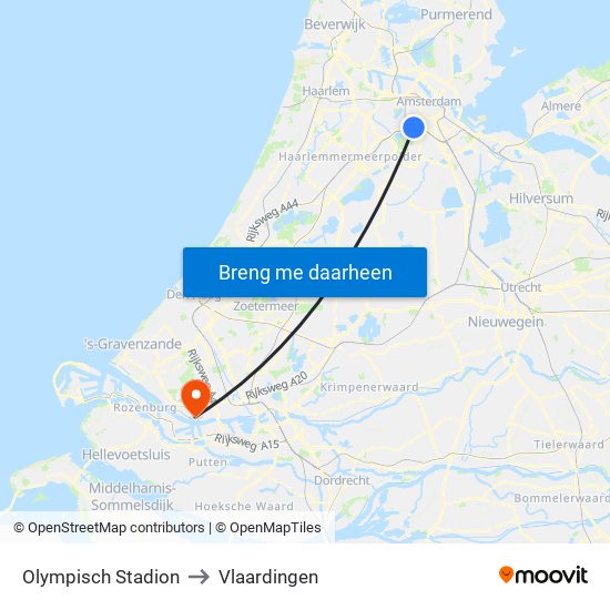 Olympisch Stadion to Vlaardingen map