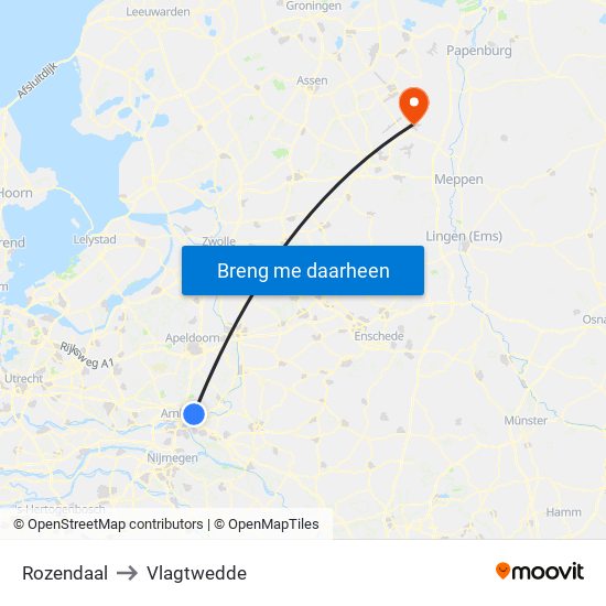 Rozendaal to Vlagtwedde map