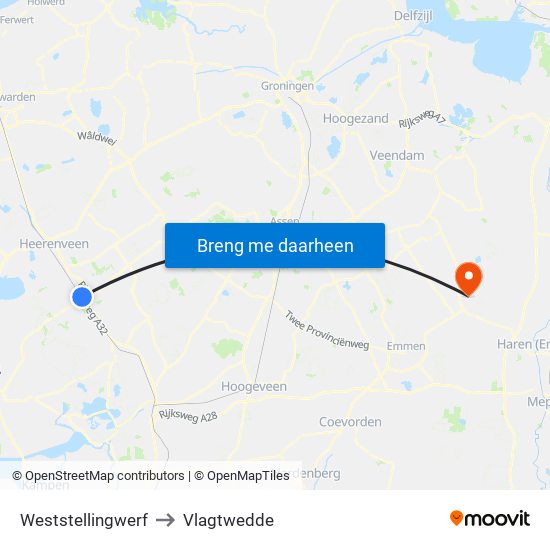 Weststellingwerf to Vlagtwedde map