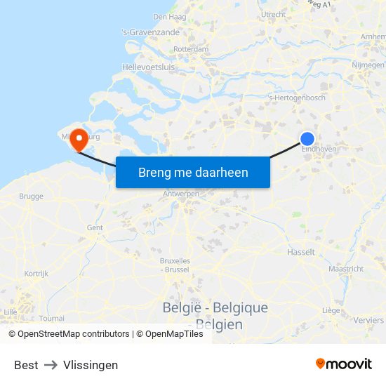 Best to Vlissingen map