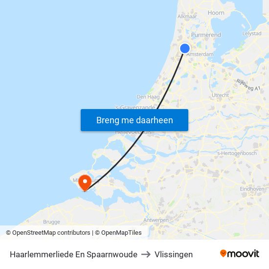 Haarlemmerliede En Spaarnwoude to Vlissingen map