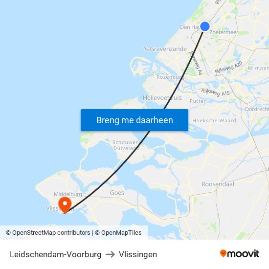 Leidschendam-Voorburg to Vlissingen map