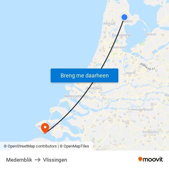 Medemblik to Vlissingen map