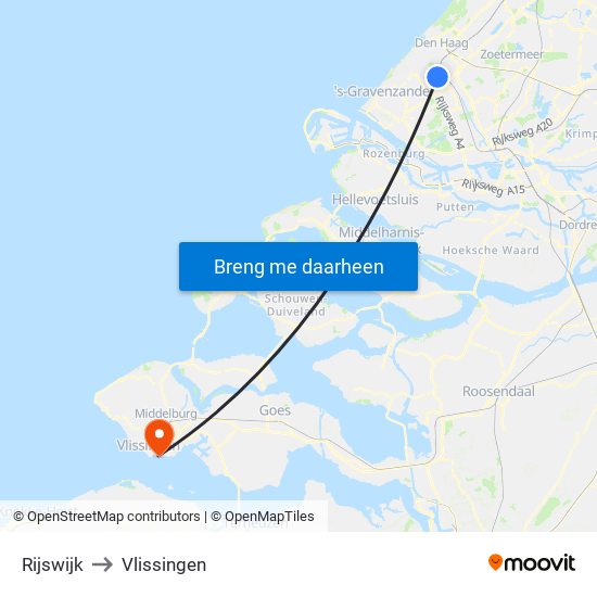 Rijswijk to Vlissingen map