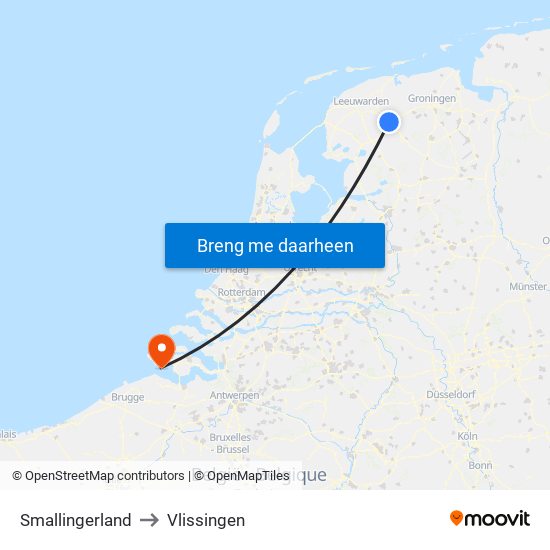 Smallingerland to Vlissingen map
