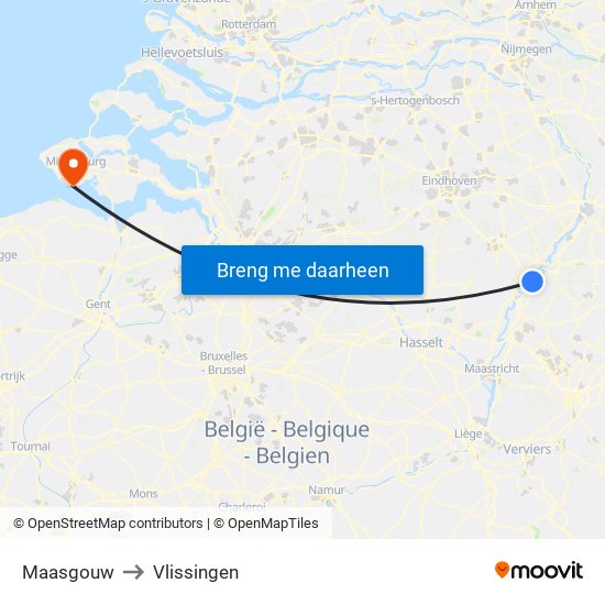 Maasgouw to Vlissingen map