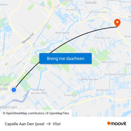 Capelle Aan Den Ijssel to Vlist map