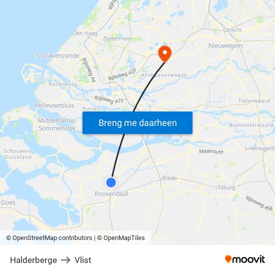 Halderberge to Vlist map