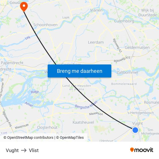 Vught to Vlist map