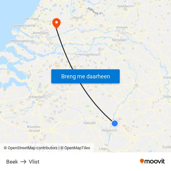 Beek to Vlist map