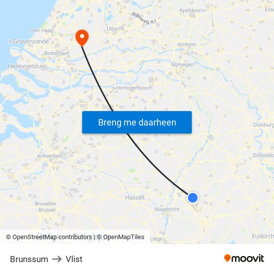 Brunssum to Vlist map