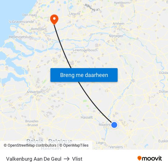 Valkenburg Aan De Geul to Vlist map
