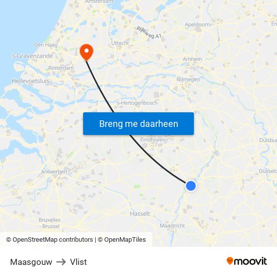 Maasgouw to Vlist map