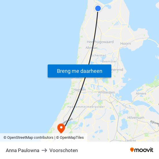 Anna Paulowna to Voorschoten map