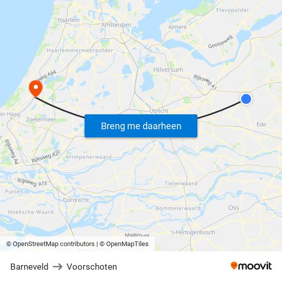 Barneveld to Voorschoten map