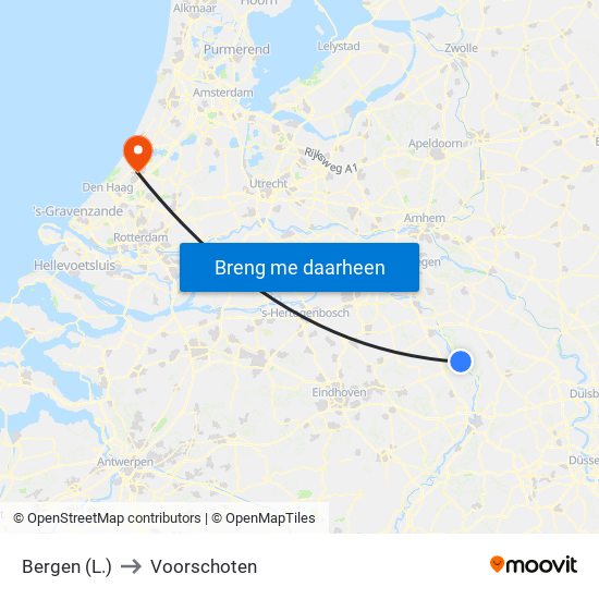 Bergen (L.) to Voorschoten map