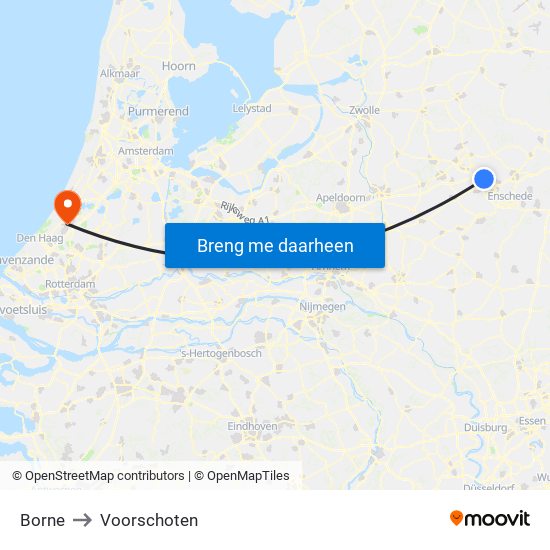 Borne to Voorschoten map