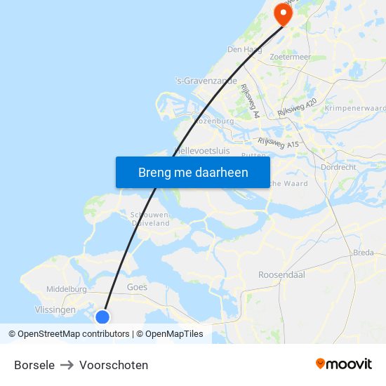 Borsele to Voorschoten map