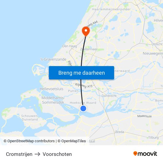 Cromstrijen to Voorschoten map