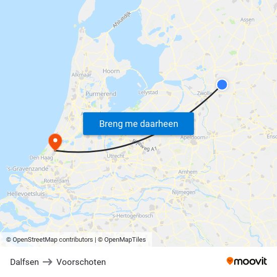 Dalfsen to Voorschoten map