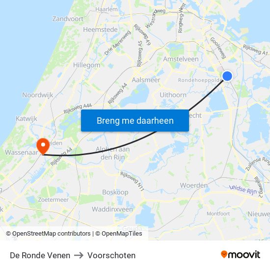 De Ronde Venen to Voorschoten map