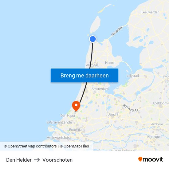 Den Helder to Voorschoten map