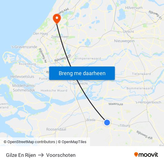 Gilze En Rijen to Voorschoten map