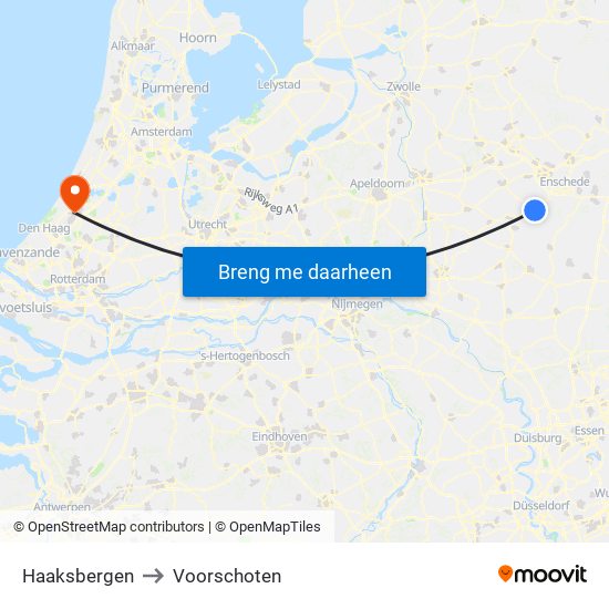 Haaksbergen to Voorschoten map