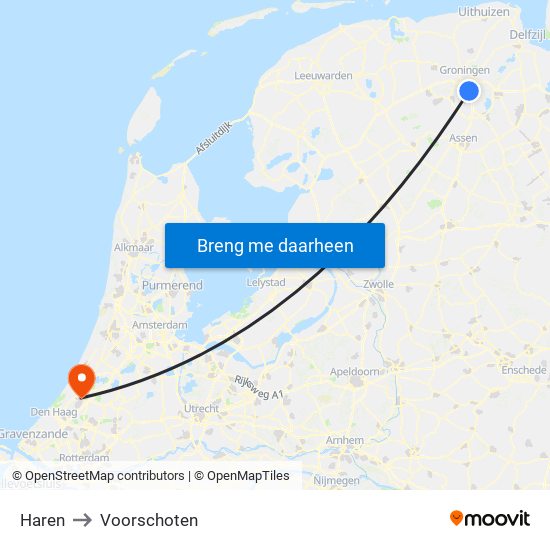 Haren to Voorschoten map