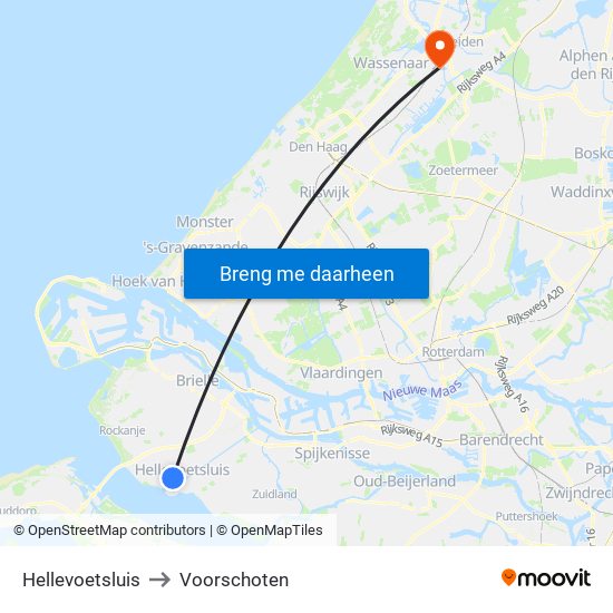 Hellevoetsluis to Voorschoten map